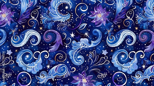 Night Sky Floral Pattern Design