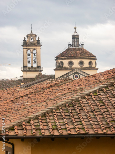 Obraz na płótnie Italia, Toscana, città di Prato. Chiesa di Santa Maria delle Carceri. w salonie