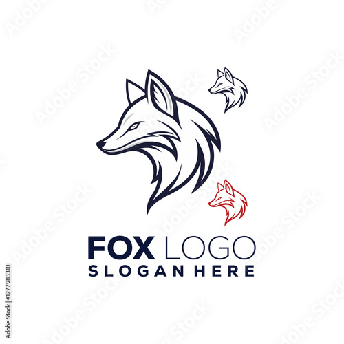 fox unique logo design illustration