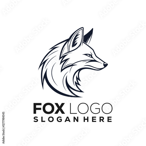 fox unique logo design illustration