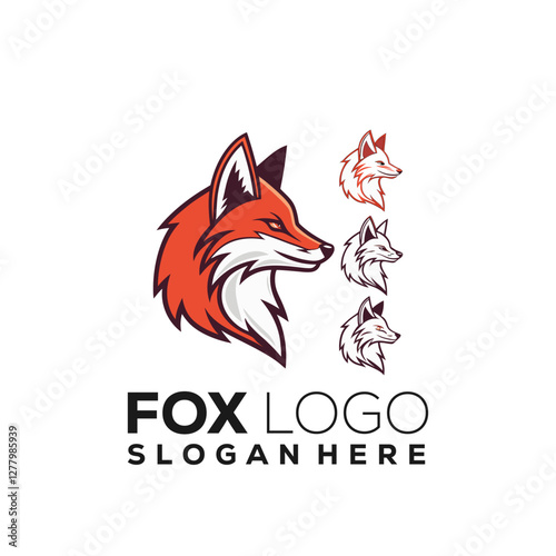fox unique logo design illustration