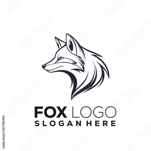 fox unique logo design illustration