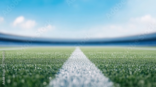 Curved LED Billboard Wrapping Around Stadium with Clear Blue Sky