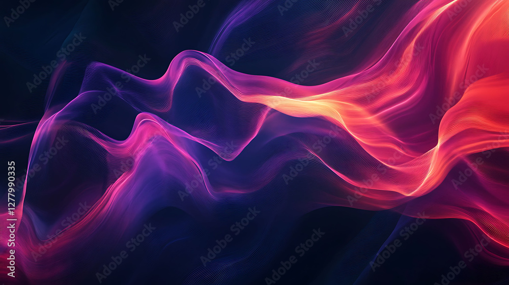 Obraz premium Abstract Pink Purple and Orange Wave Pattern