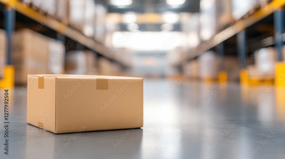 Fototapeta premium Warehouse Goods Packaging in High Demand for E-commerce Business