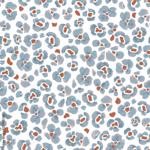 Bright Leopard Skin Texture Pattern Vector. Naive Abstract Flowers, Seamless Animal Skin Pattern. purple Leopard Camouflage animal. Leopard pattern textile design watercolor animal safari design art.