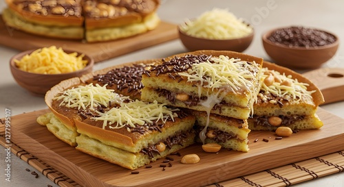 Delicious Martabak Manis with Chocolate and Cheese