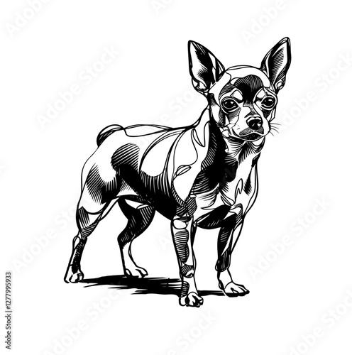  illustration of a Chihuahualine art vector
