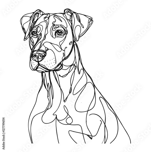illustration of a  Pinscher  line art vector