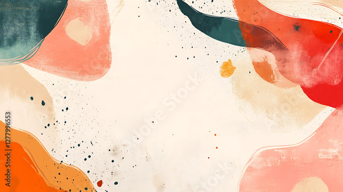 Abstract Art Featuring Warm Hues and Organic Shapes