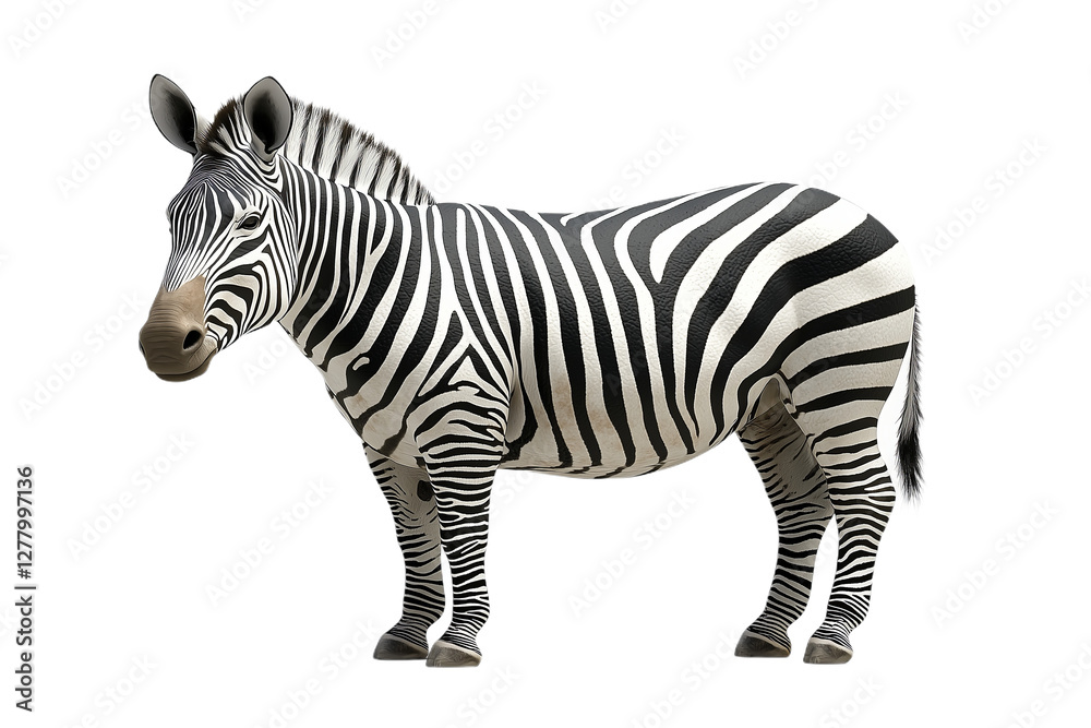 Obraz premium Unique striped creature resembling a zebra standing confidently against a clean background