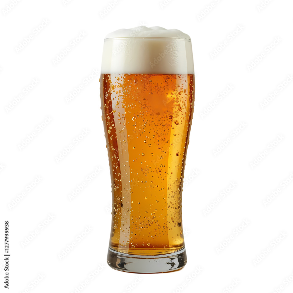 Cold Beer: Pint Glass, Lager, Refreshing Drink isolated on transparent background