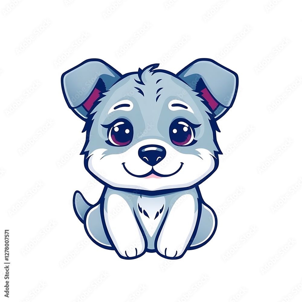 Naklejka premium Adorable and Playful Dog Mascot Logo with a Friendly Expression and Charming Cartoon Style