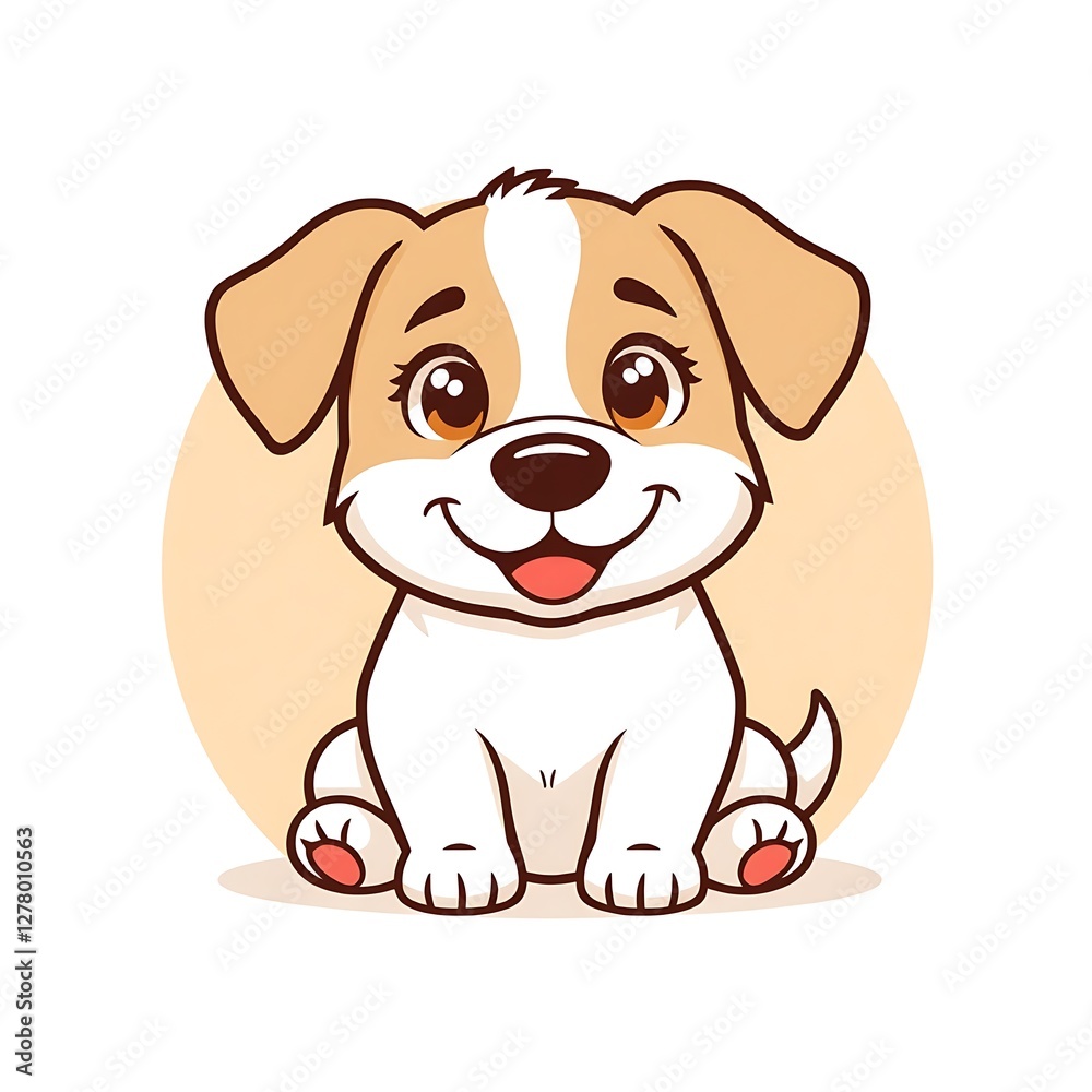 Fototapeta premium Adorable and Playful Dog Mascot Logo with a Friendly Expression and Charming Cartoon Style