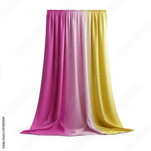 Wallpaper Mural Soft Gradient Curtain with Fading Hues from Pink to Yellow in Elegant Display Torontodigital.ca