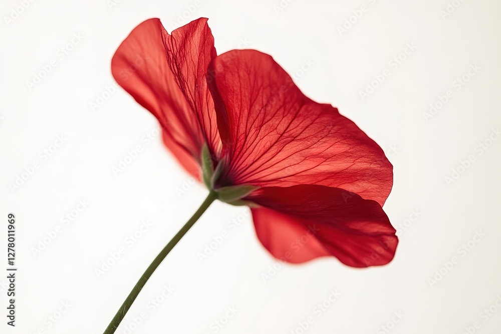 Vibrant Red Geranium Blossom Isolated on Pure White Background - Perfect for Springtime Designs, Floral Arrangements, Botanical Illustrations, Greeting Cards, and Website Banners. High-resolution Vibrant Red Geranium Blossom Isolated on Pure White Background - Perfect for Springtime Designs, Floral Arrangements, Botanical Illustrations, Greeting Cards, and Website Banners. High-resolution