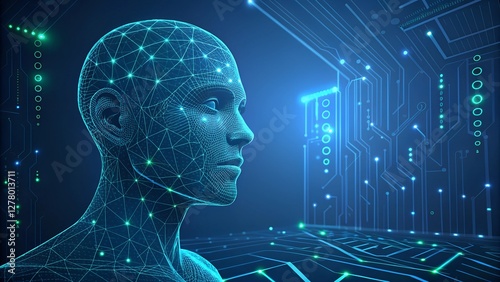 Abstract Visualization of Artificial Intelligence with Network Connections