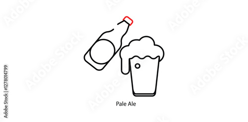 Pale Ale Vector Icon - Classic Balanced Ale with Golden Hue
