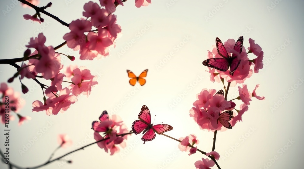 Butterflies and Cherry Blossoms Spring Serenity Nature Photography Butterflies and Cherry Blossoms Spring Serenity Nature Photography
