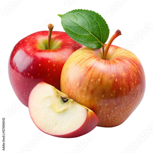 red apples on white background