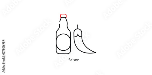 Saison Vector Icon - Belgian Farmhouse Ale Beer Glass Symbol
