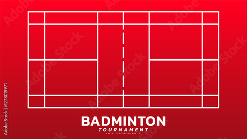 Badminton racket with white badminton shuttlecock background, badminton court indoor badminton sports wallpaper with copy space , illustration Vector EPS 10