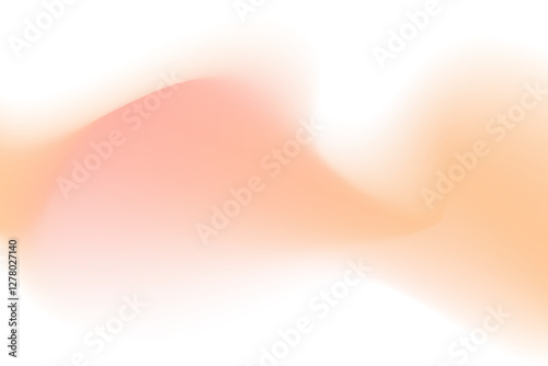 Aesthetic light pink, nude peach color blurry wave form, iridescent smooth gradient brush stroke isolated motion element, transparent background. Dreamy beige glow abstract dynamic watercolor shape.