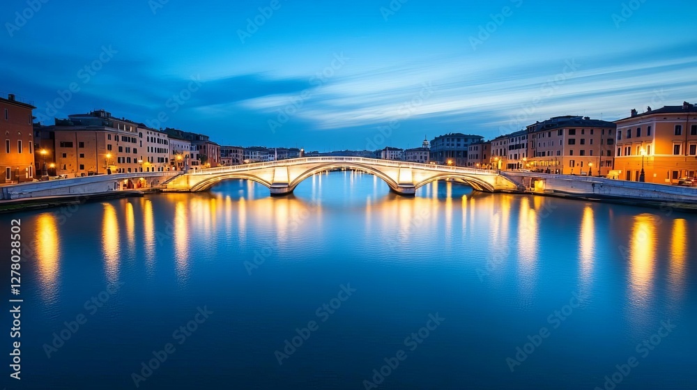 Obraz premium A business bridge connecting traditional and digital markets