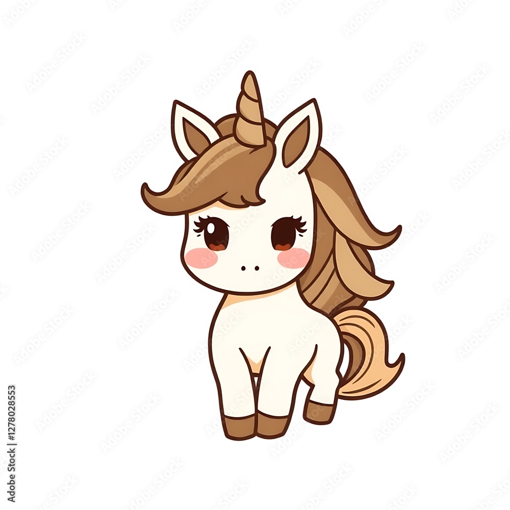 Obraz premium Adorable and Playful Unicorn Mascot Logo with a Magical and Charming Design for Branding and Fun
