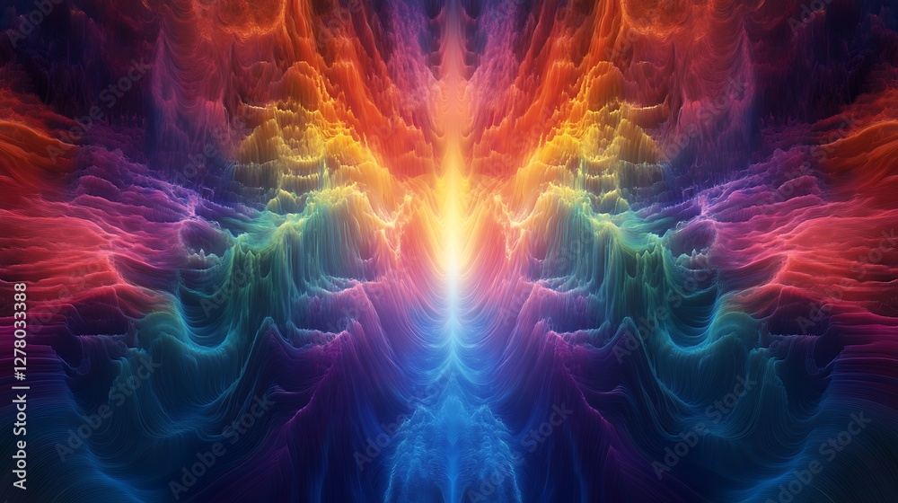 Fototapeta premium Abstract Colorful Wavy Landscape Digital Art
