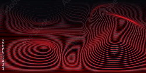 Φωτογραφία Vector red line background curve element with white space for text and message d