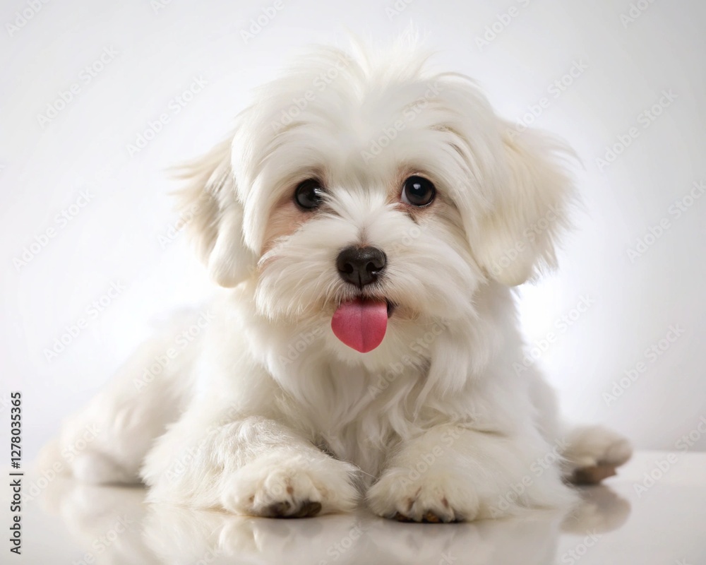 a cute Maltese breed puppy generative ai