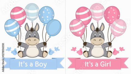 Adorable Balloons Announcing Baby's Gender