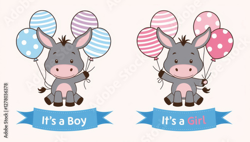 Adorable Balloons Announcing Baby's Gender