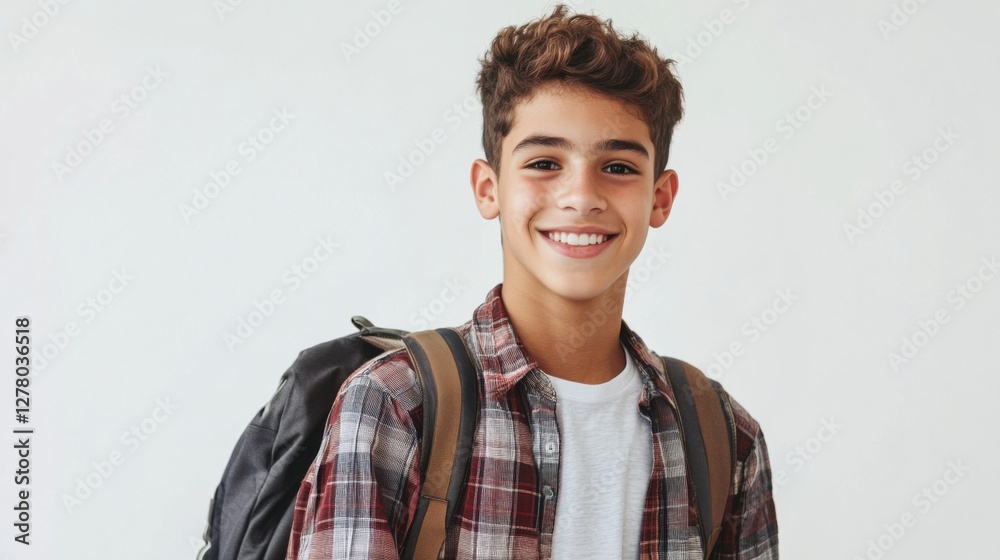 custom made wallpaper toronto digitalhappy teenager boy with backpack smiling