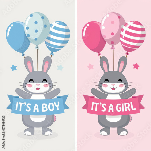 Playful Balloons Announcing Baby's Gender