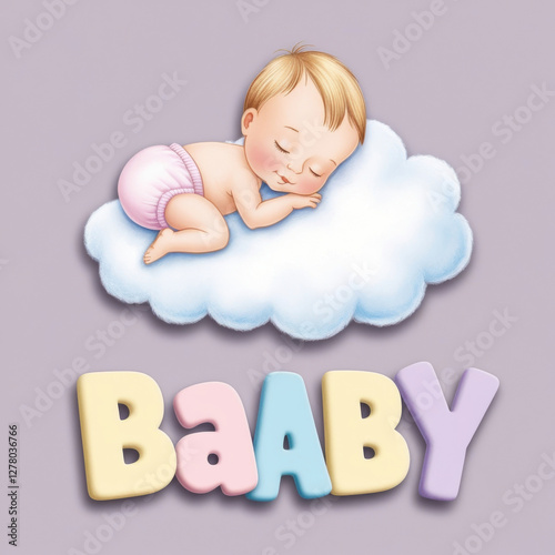 Whimsical Baby Illustration.