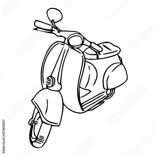 vintage scooter vector illustration