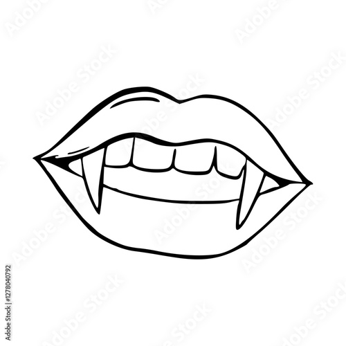 vector illustration of a vampire mouth