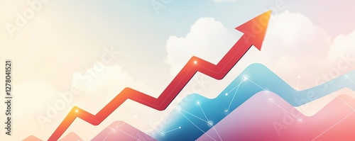 An abstract representation of business growth as expanding digital waves