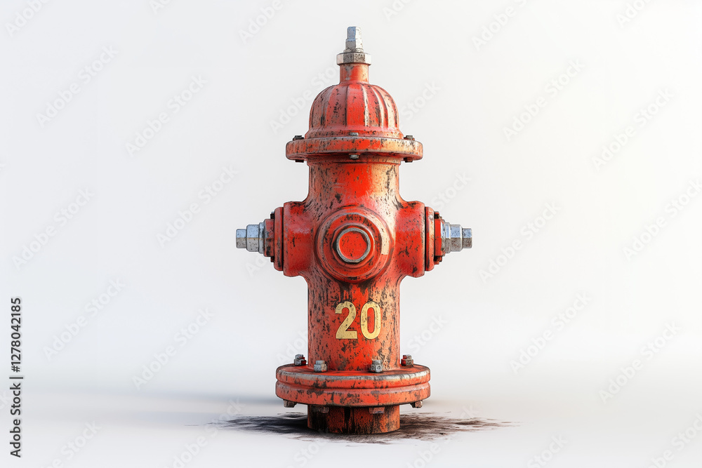 3D Rendered Fire Hydrant, Isolated 3D Rendered Fire Hydrant, Isolated