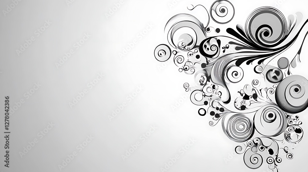 Abstract grayscale swirls and circles design art Abstract grayscale swirls and circles design art