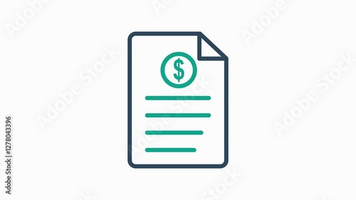 Invoice animated icon. animated icon related to bill and payment. suitable for user interface, provide visual feedback and more. alpha channel