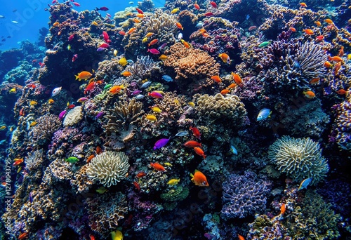 colorful aquatic life thrives in tropical reef