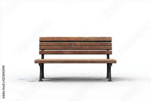 3D Rendered Wood Bench, Isolated