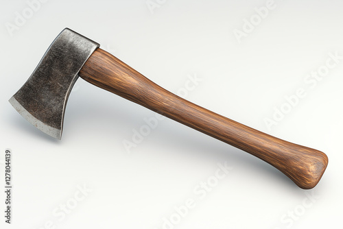 3D Rendered Worn Axe, Isolated