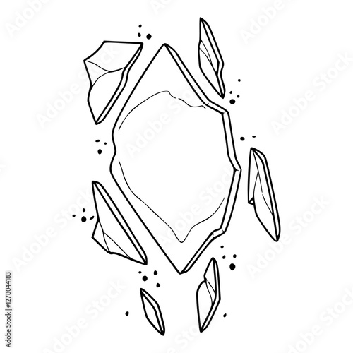broken glass pieces vector illustration