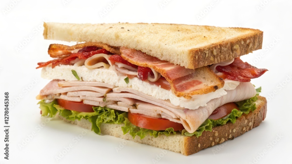 Deli Sandwich on White Background Deli Sandwich on White Background