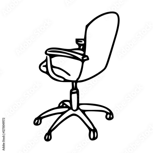 a line art drawing of an ergonomic office chair 