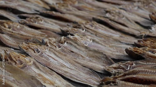Fish market in Congo, dried traditional fish
